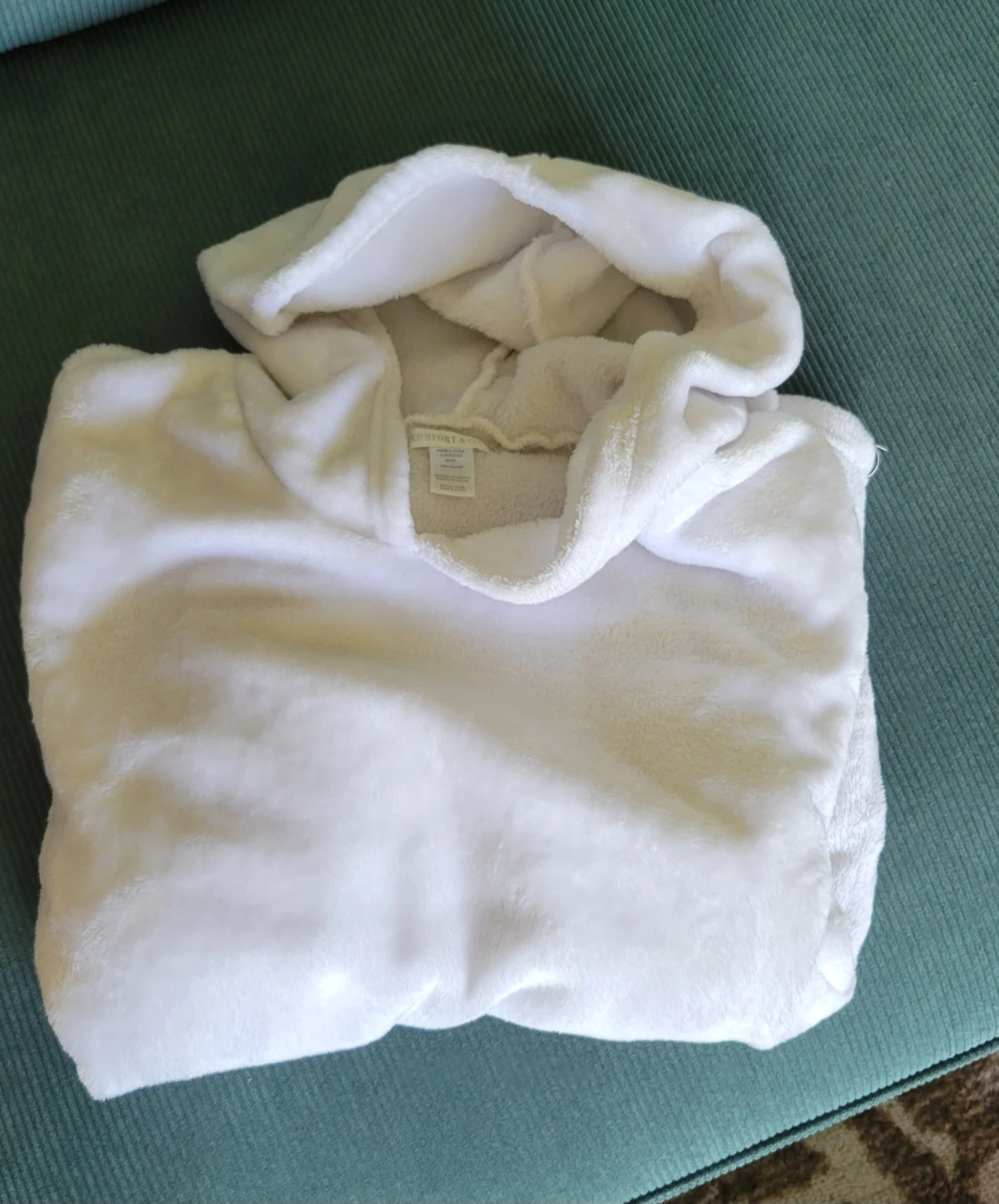 Super soft white fuzzy hoodie