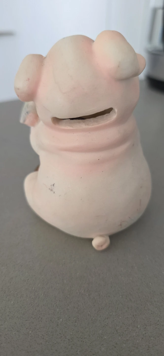 Ceramic Piggy Bank with Money Figure - photo 2