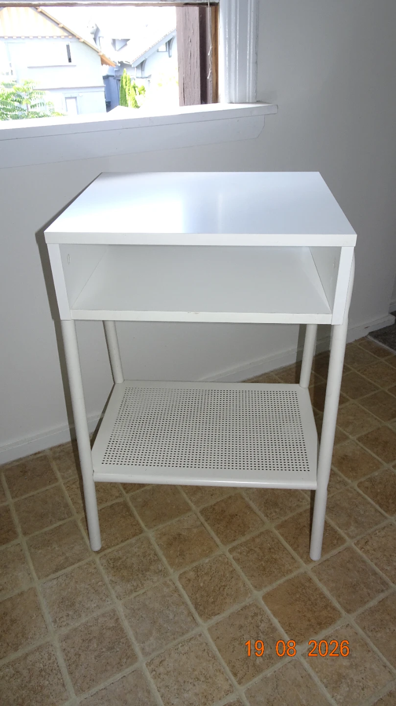 White Rolling Utility Cart / Side Table - photo 2