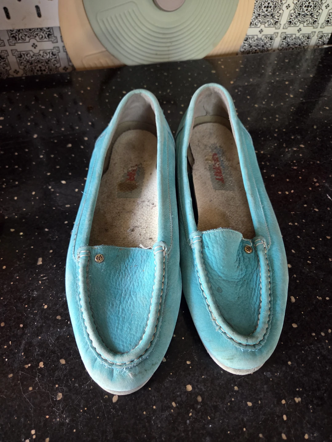 Turquoise Moccasins 9 9.5