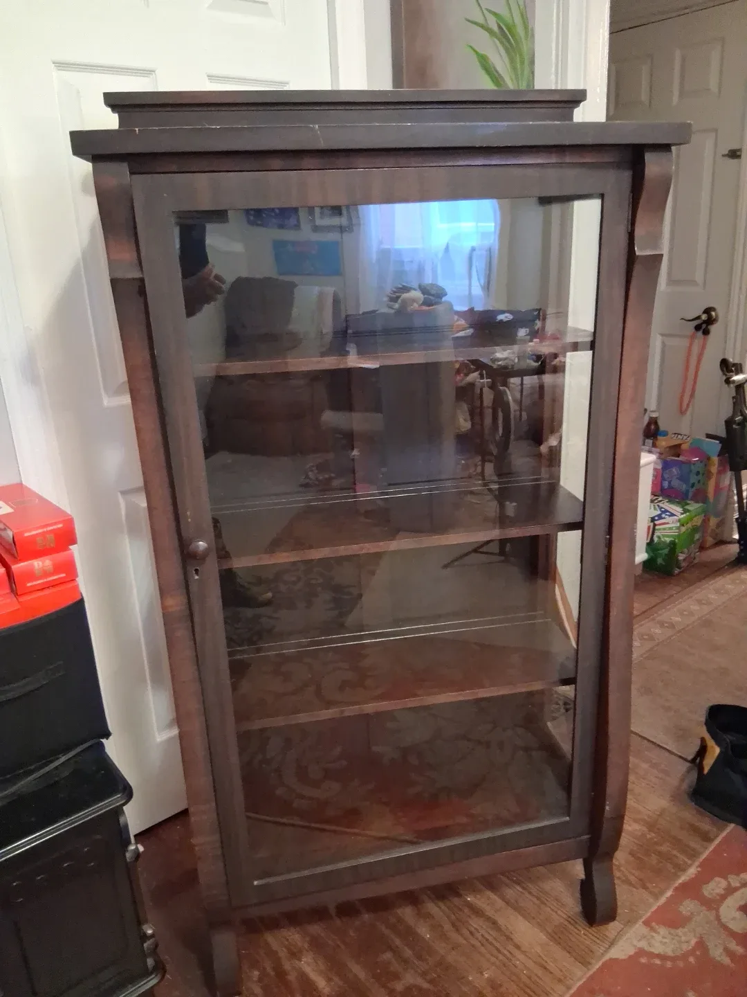 Antique Wooden Curio Cabinet