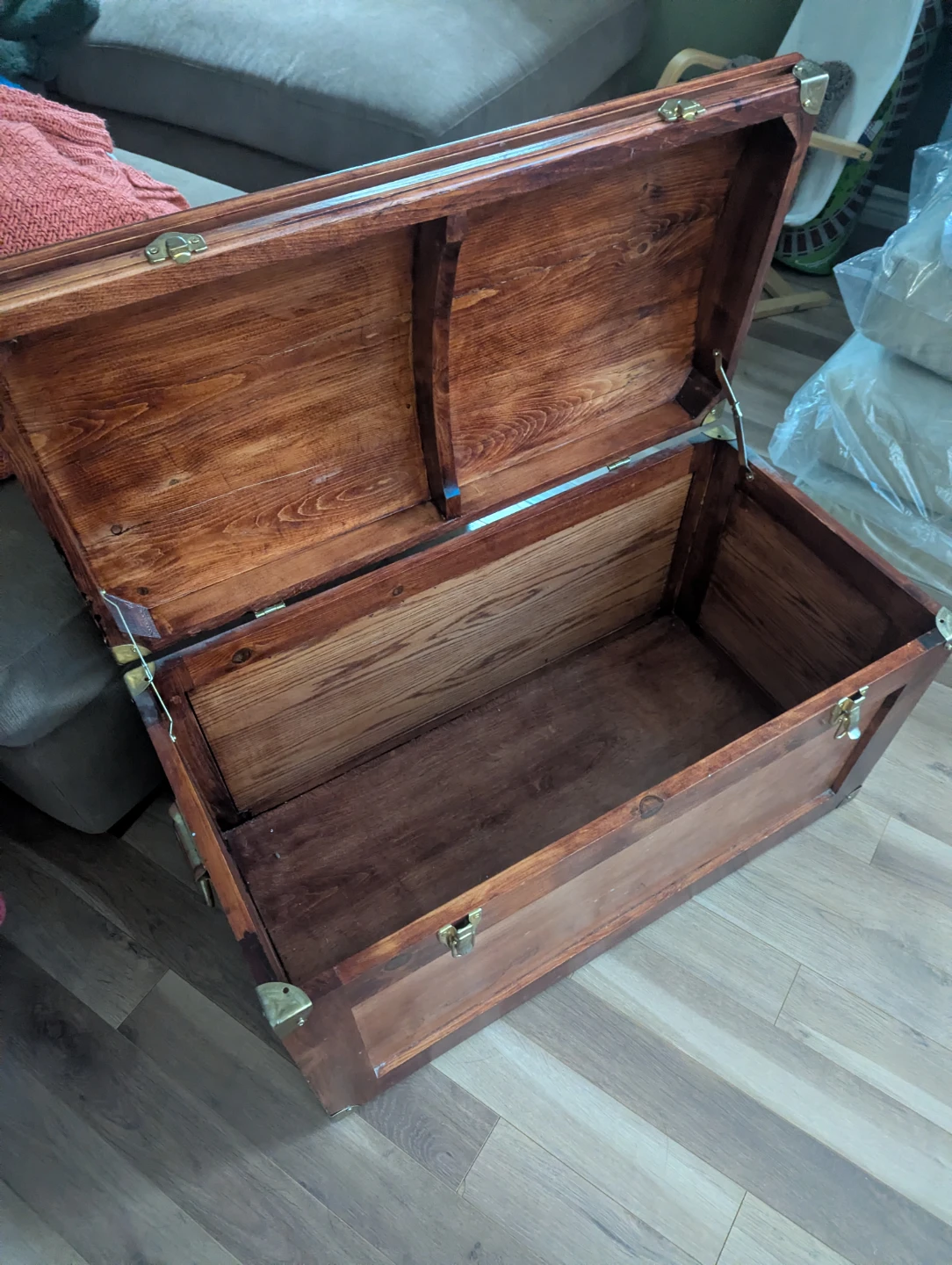 Wooden Storage Trunk Chest - photo 2
