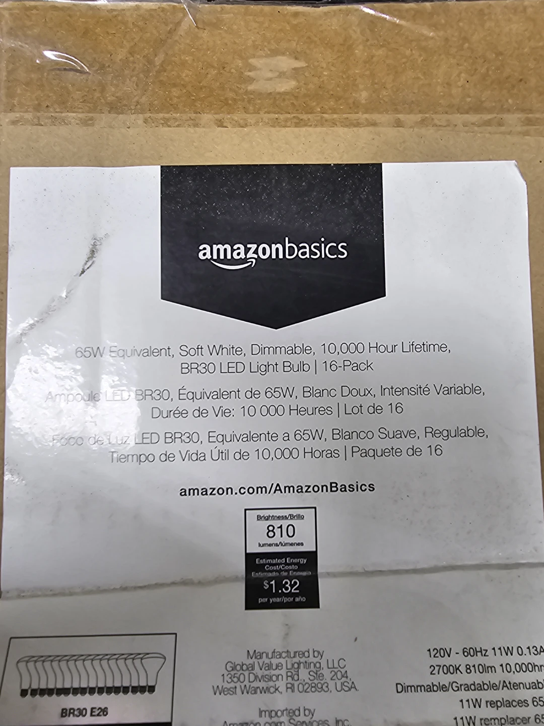 Amazon Basics BR30 LED Dimmable Light Bulb - photo 4