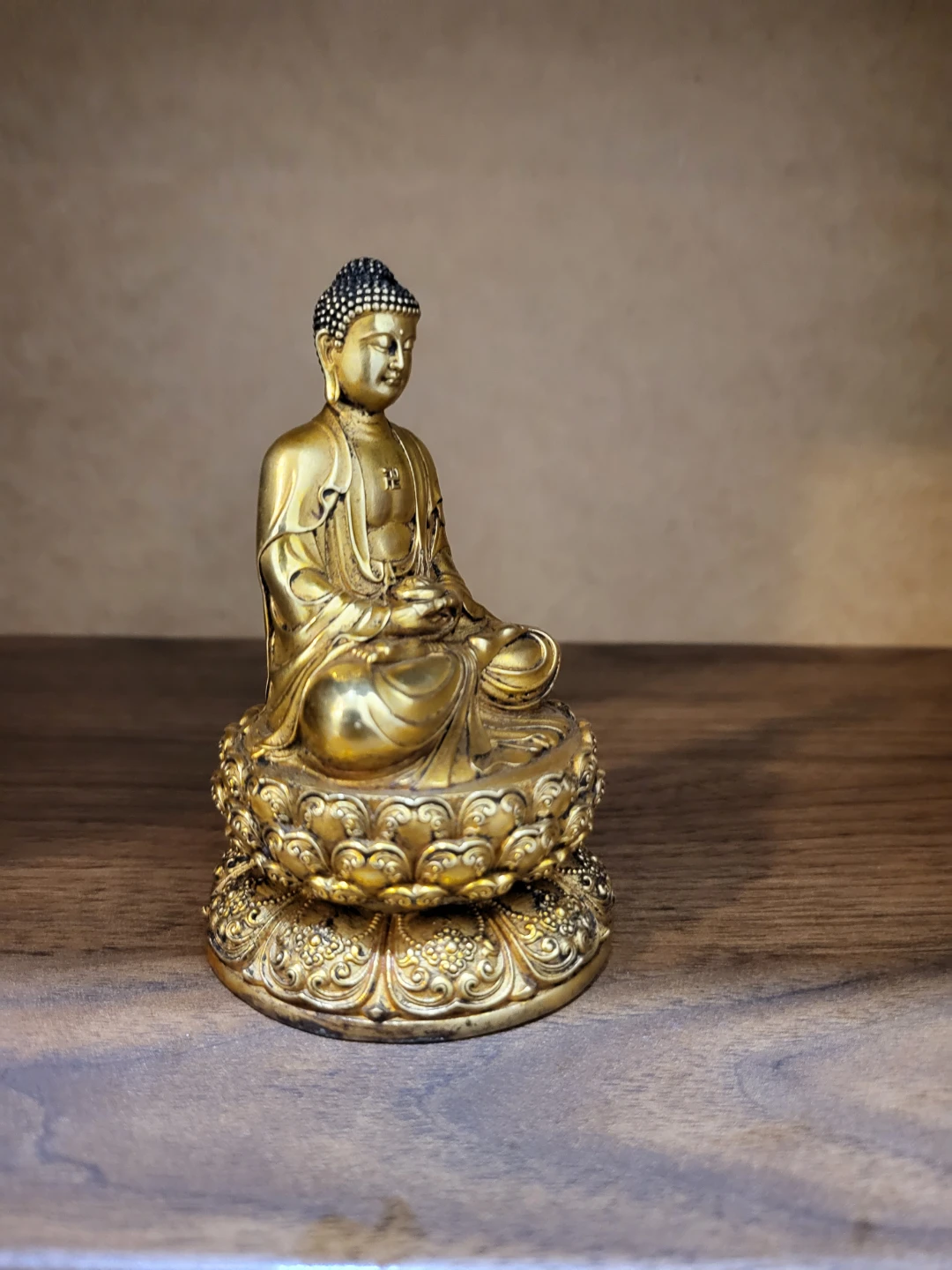 Brass Buddha Statue on Lotus Base - photo 5