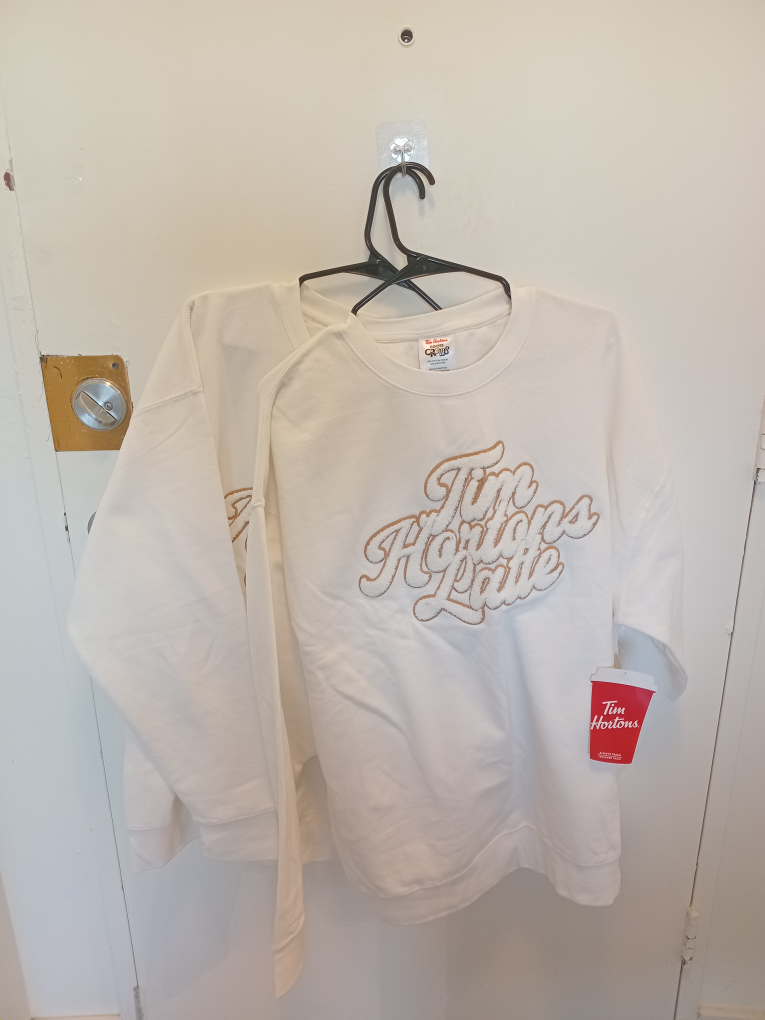 Two Tim Hortons Coffee Crews Crewneck Sweatshirts