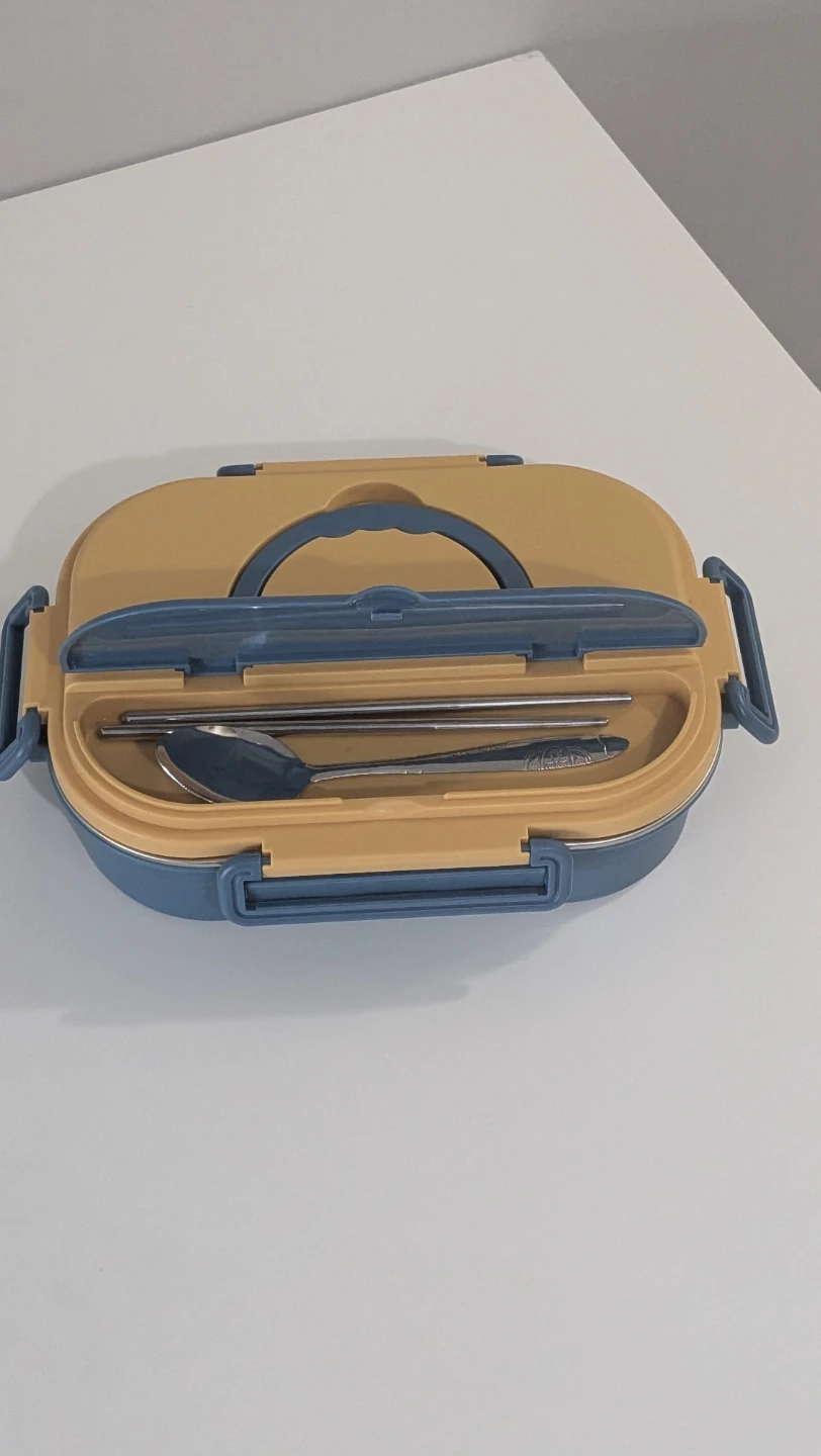 Portable Stainless Steel Lunch Box with Cutlery - photo 2