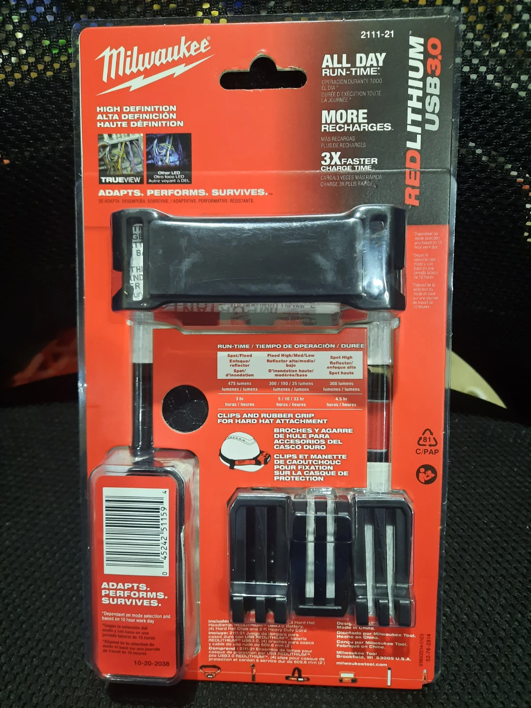 Milwaukee REDLITHIUM USB 3.0 Hard Hat Headlamp Kit - photo 2