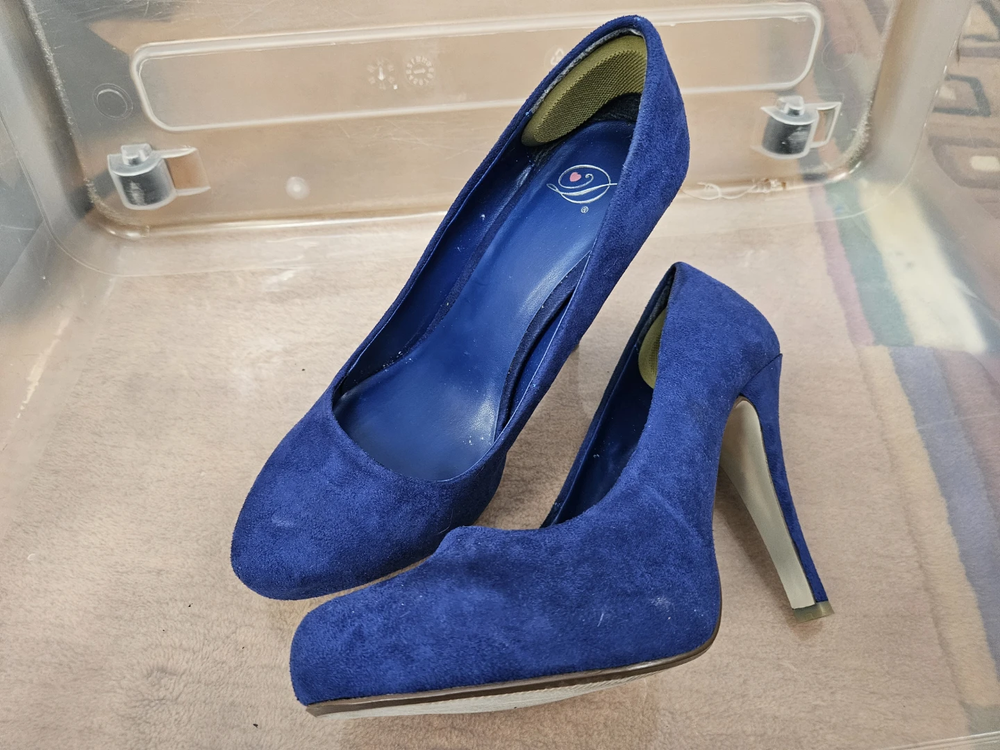Blue Suede High Heels 8.5 - photo 3
