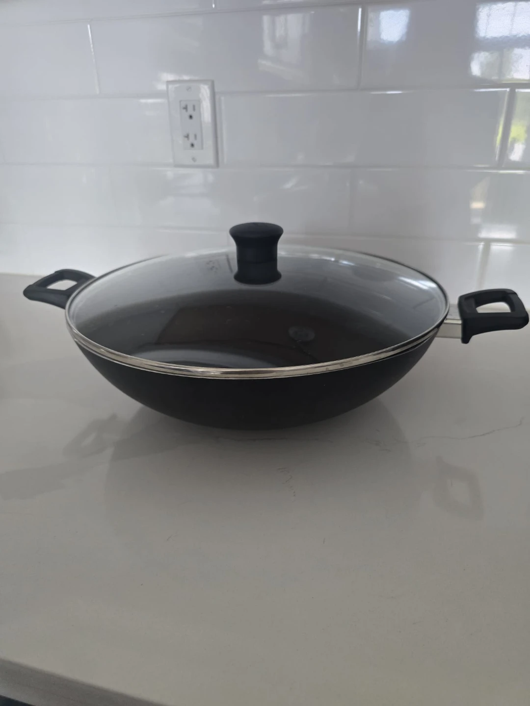T-fal Jumbo Wok Pan with Glass Lid 36cm