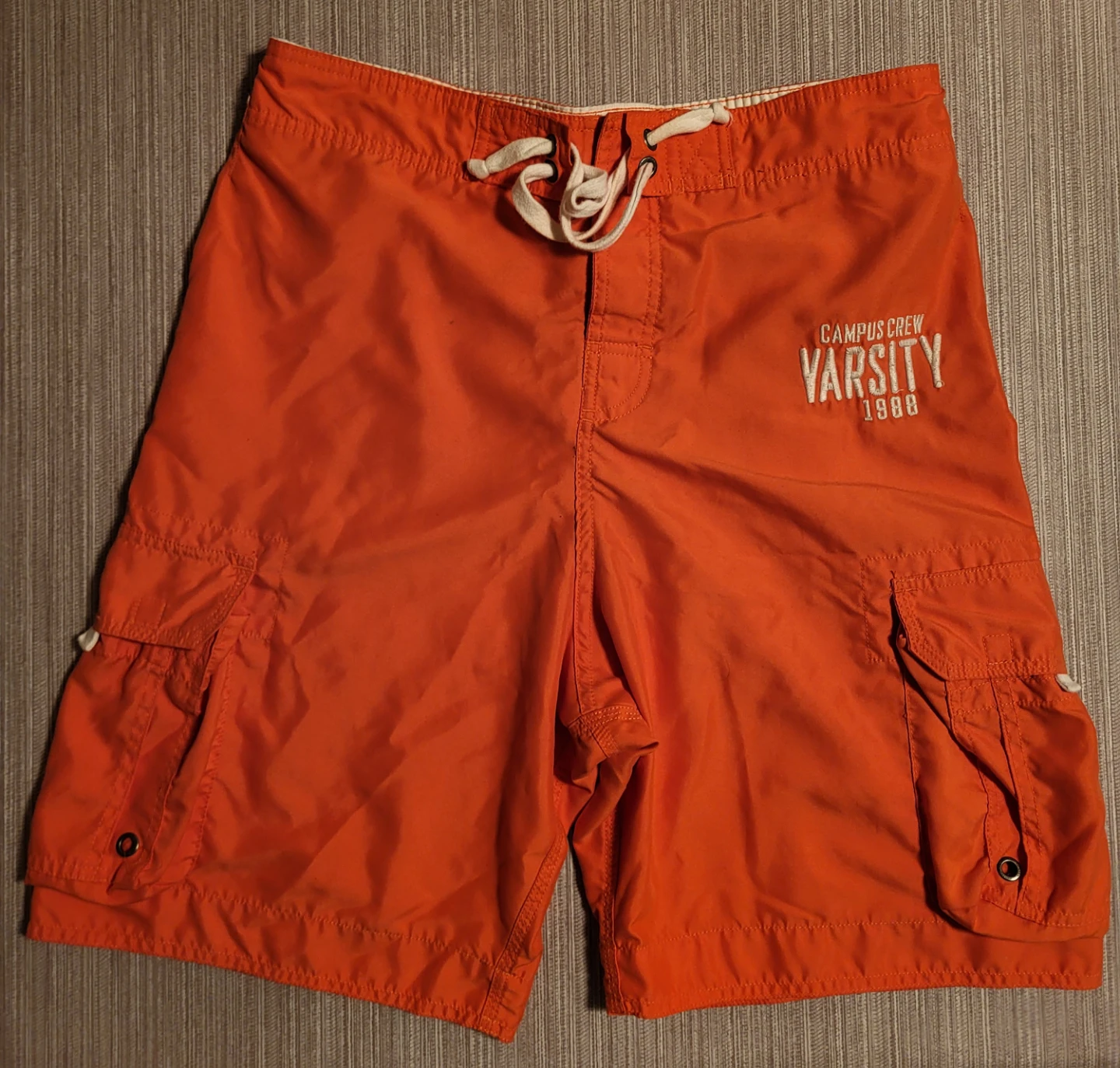 Campus Crew Varsity Orange Cargo Shorts