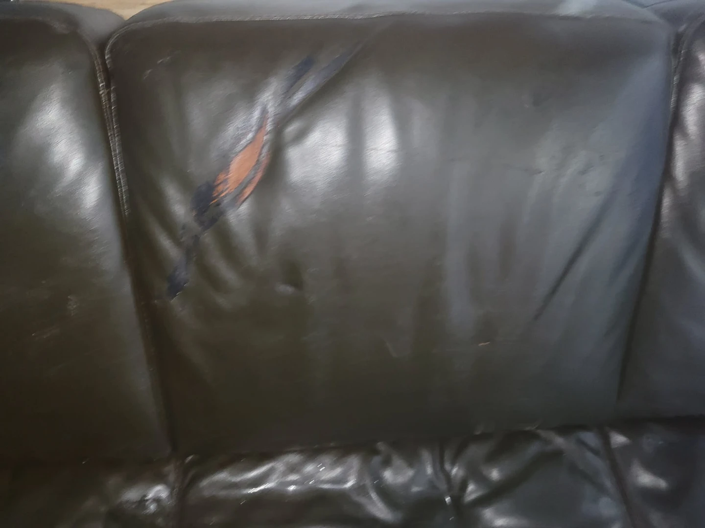 Dark Brown Leather Sofa - photo 4
