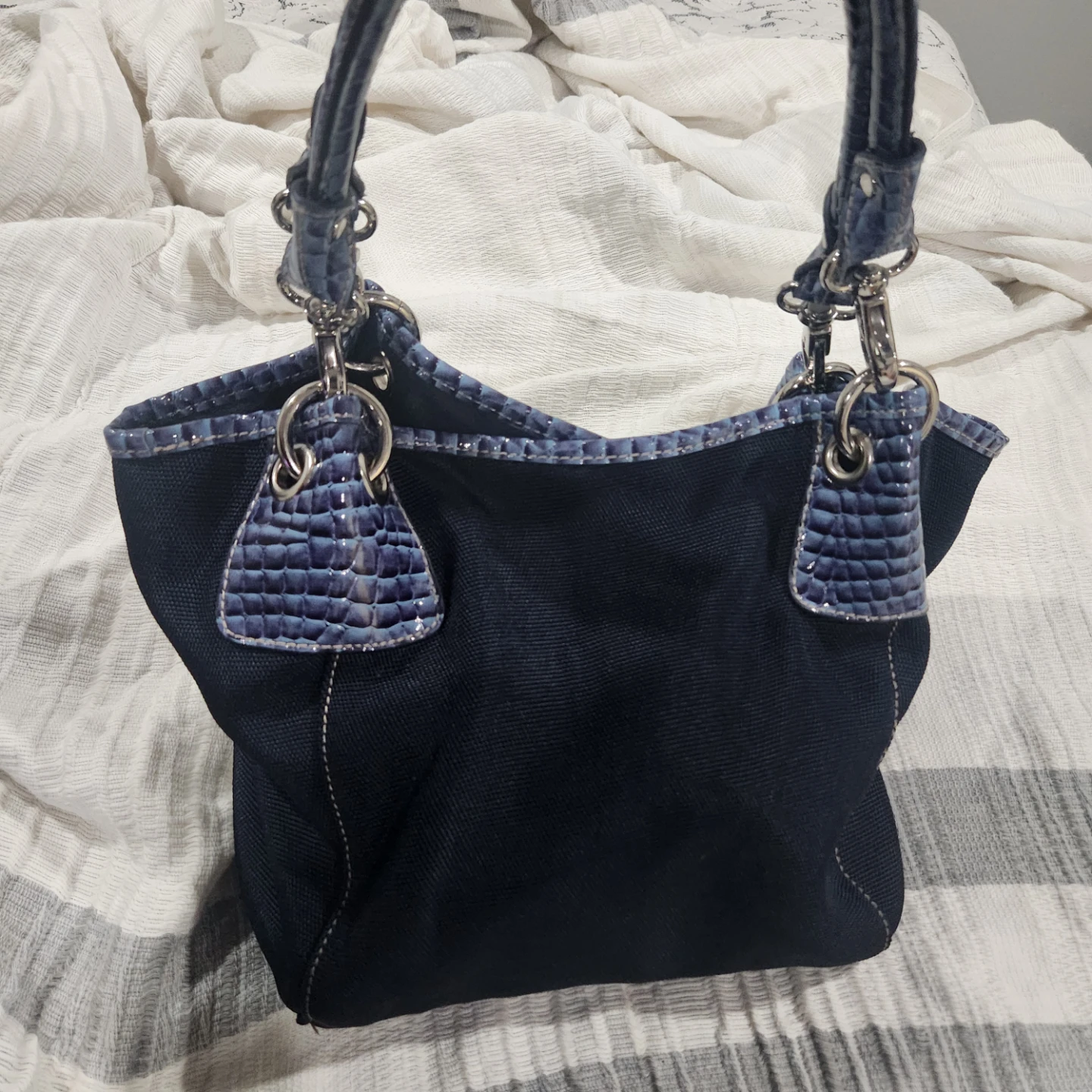 Rare Y2K Kathy Van Zeeland Navy Handbag - photo 2