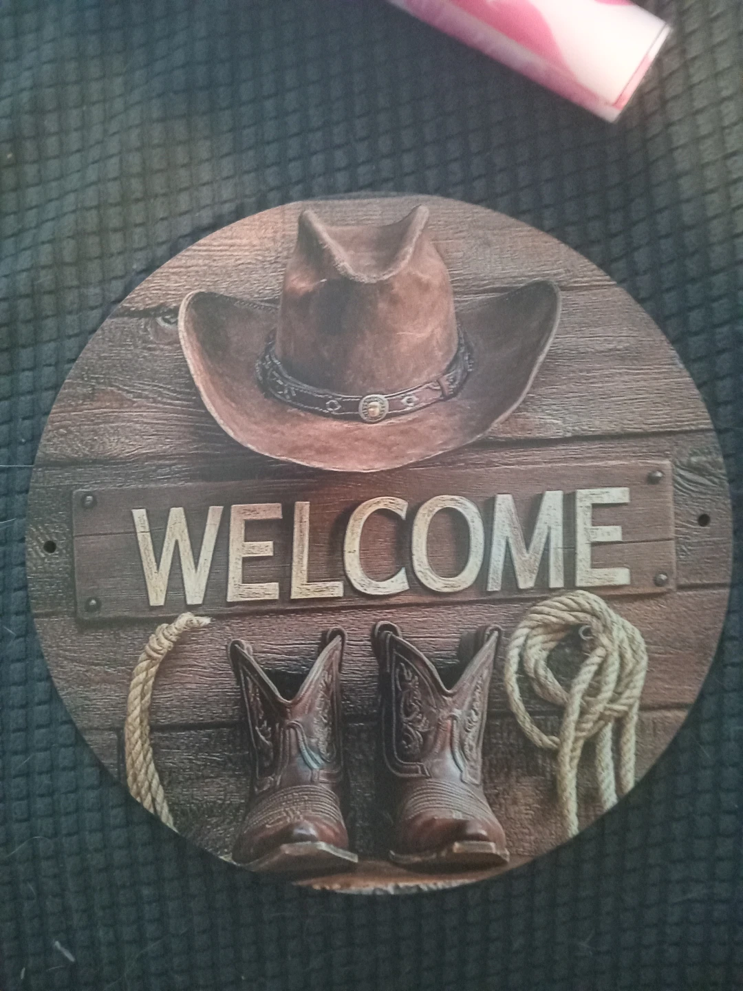 Western Cowboy Hat and Boots Welcome Sign
