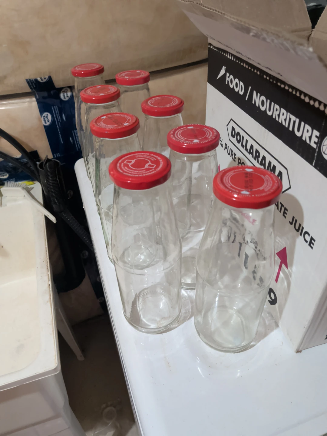 Glass Bottles with Red Lids - Pack of 8 - photo 3
