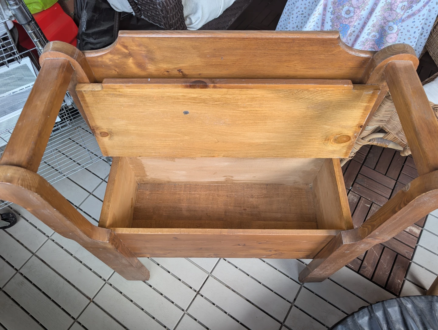 Wooden Hallway Bench with Storage - photo 2