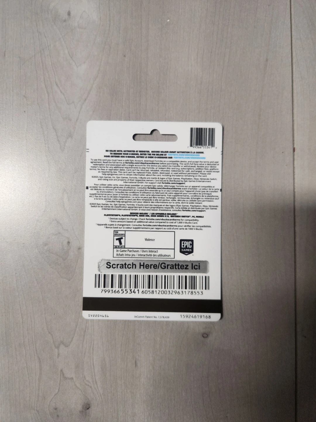 Fortnite 2800 V-Bucks Gift Card Not Redeemed - photo 2