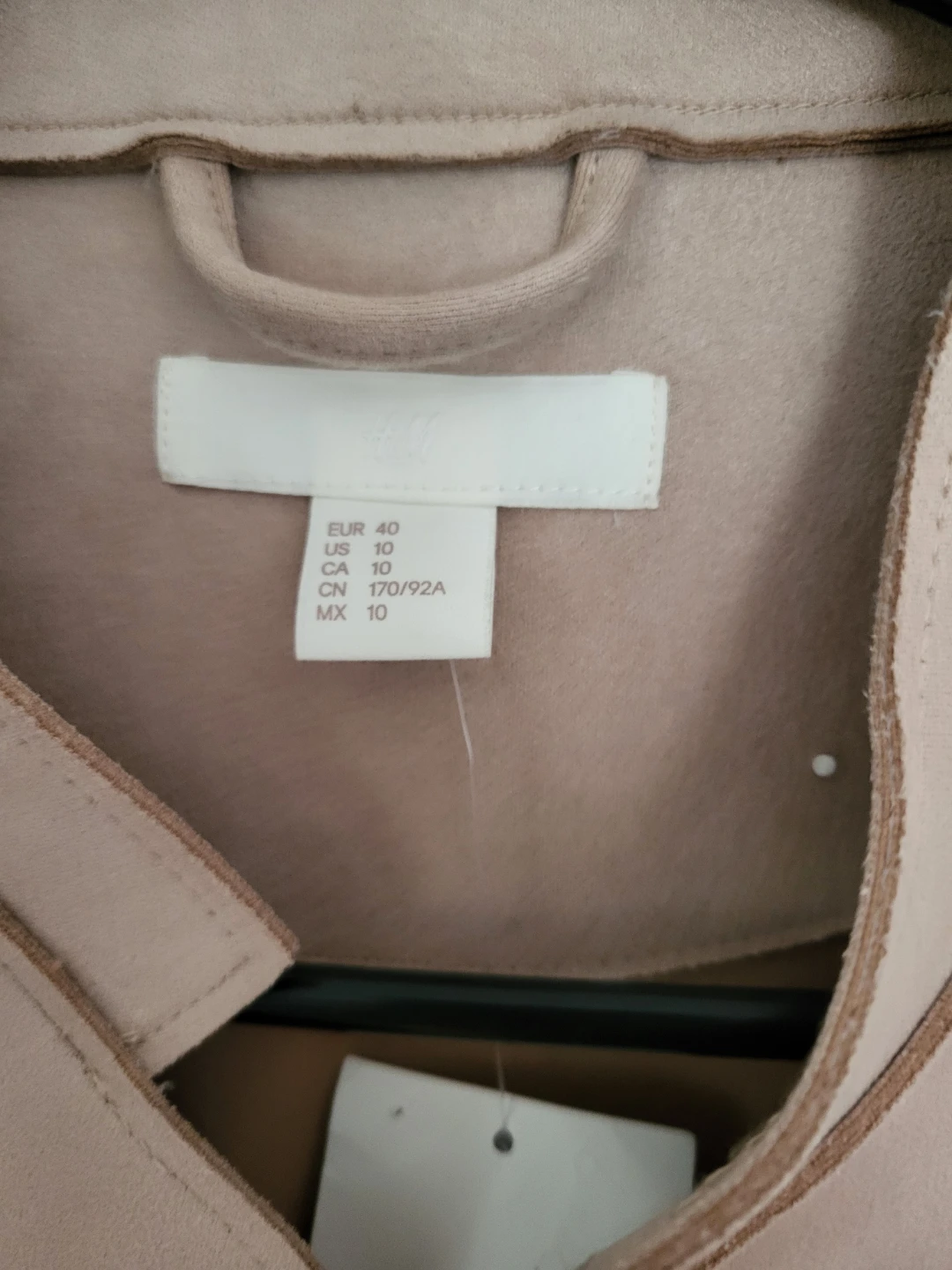 H&M Beige Suede-Look Collarless Jacket - photo 4