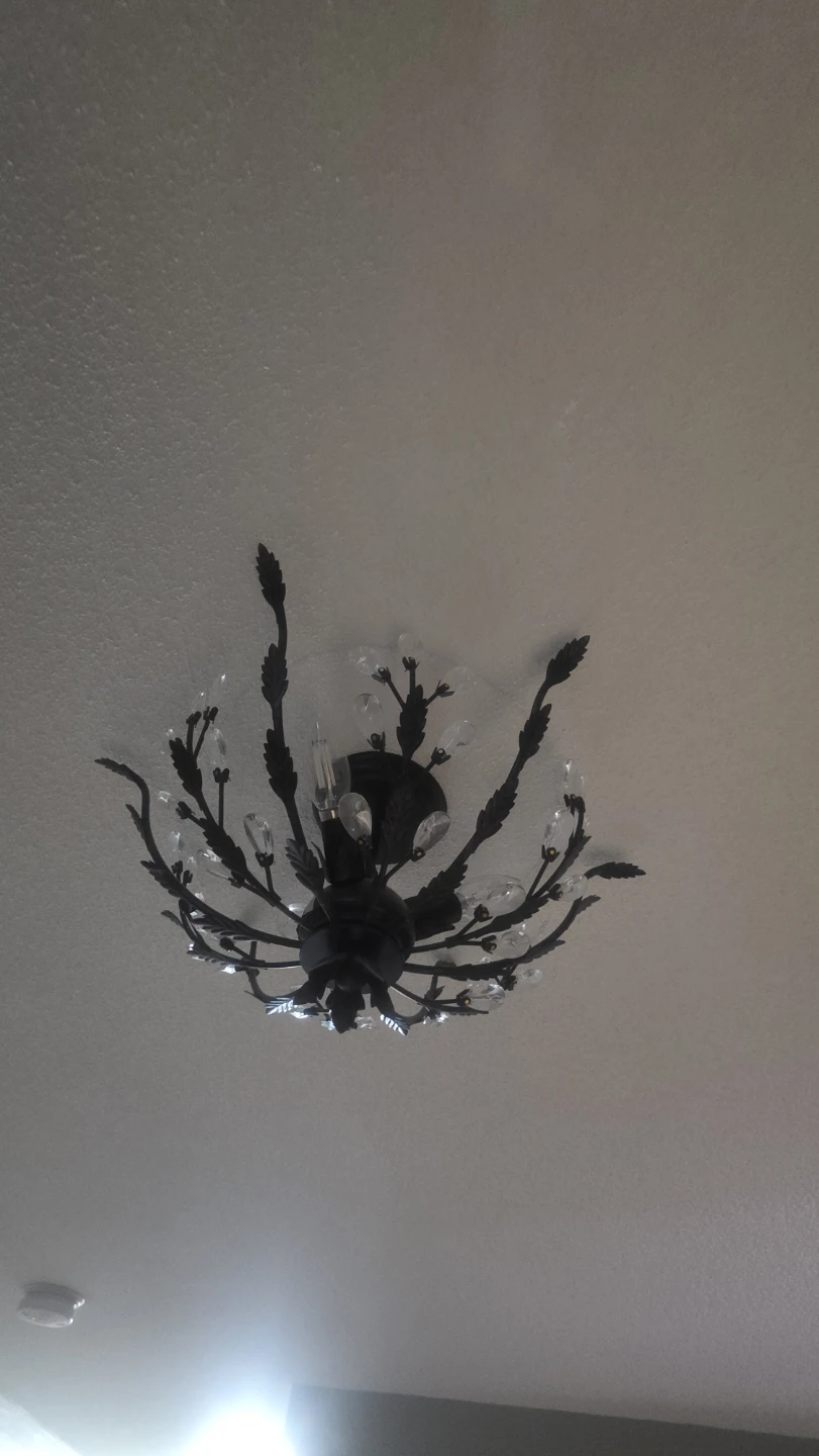 Dark Metal Chandelier with Crystal Accents