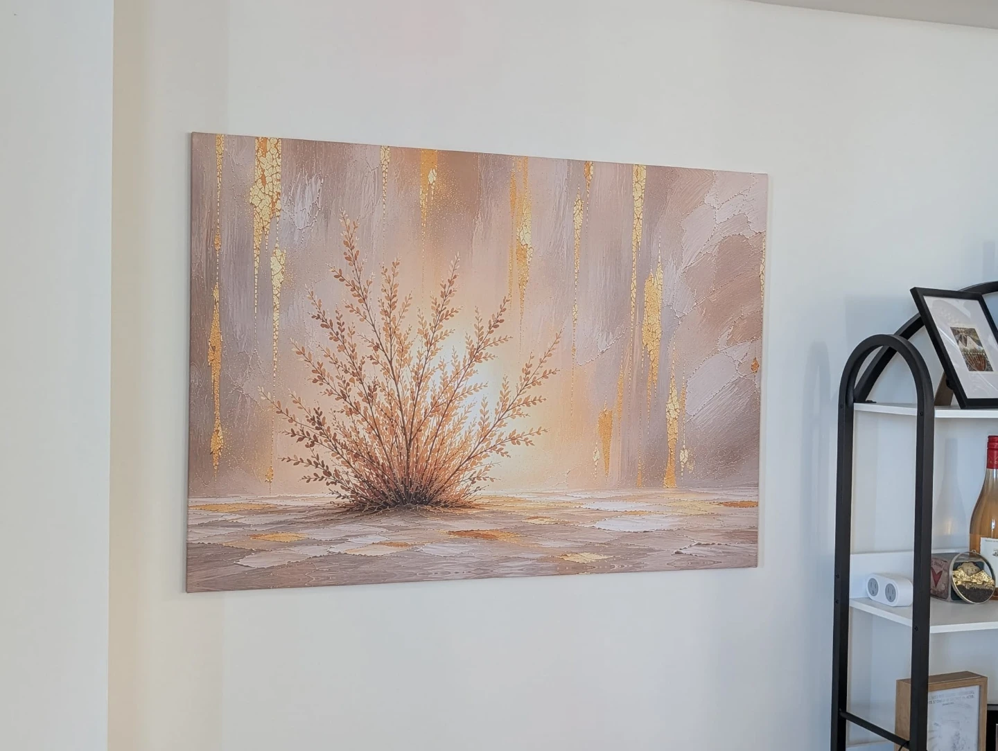 Abstract gold leaf canvas wall art - photo 3