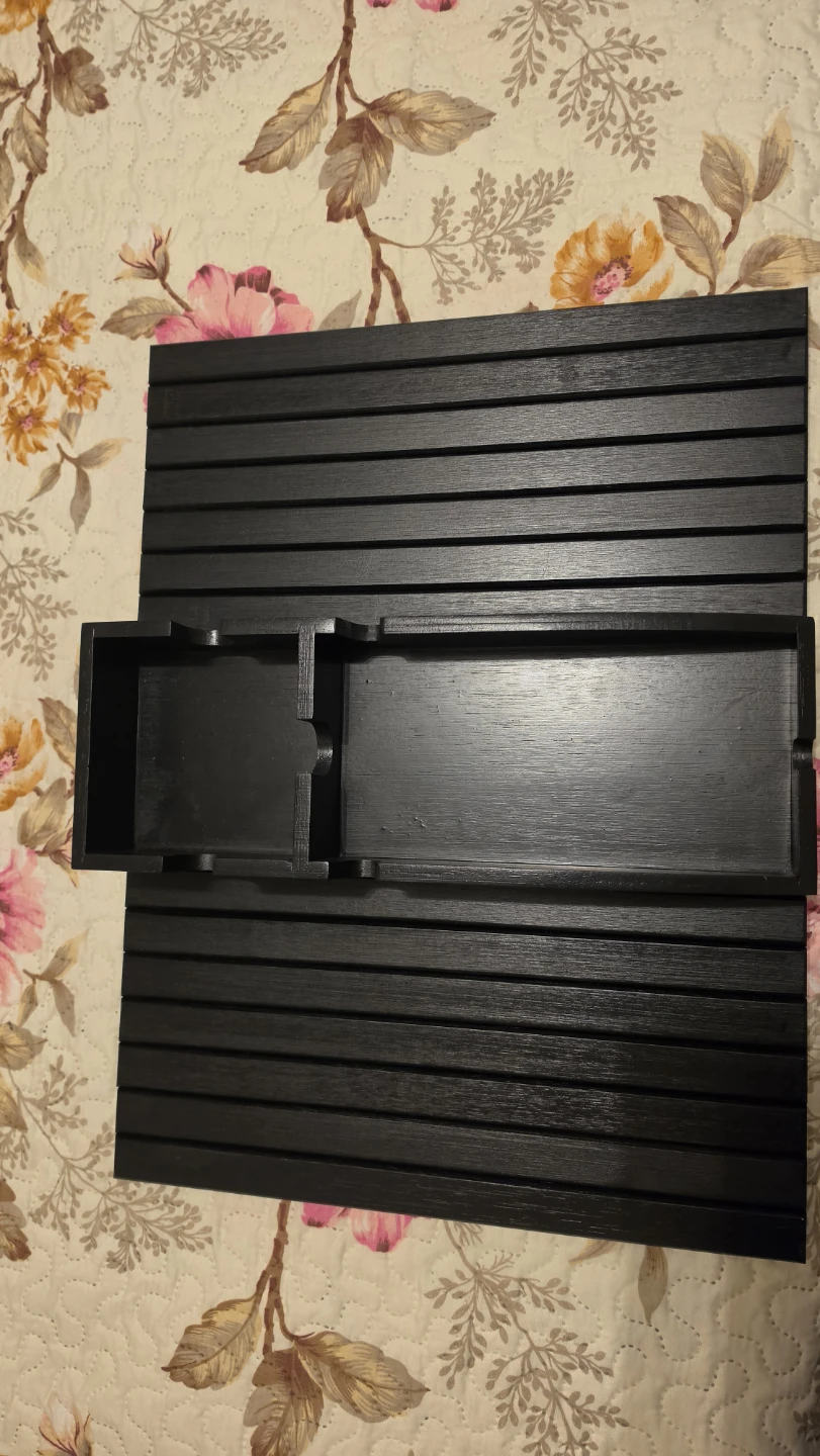 Black wooden armrest organizer tray - photo 4