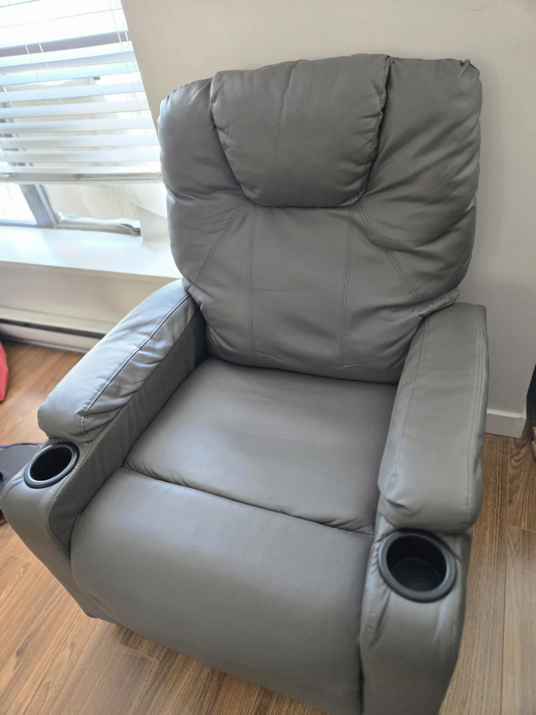 Grey Recliner Chair with Cup Holders - PICKUP ONLY