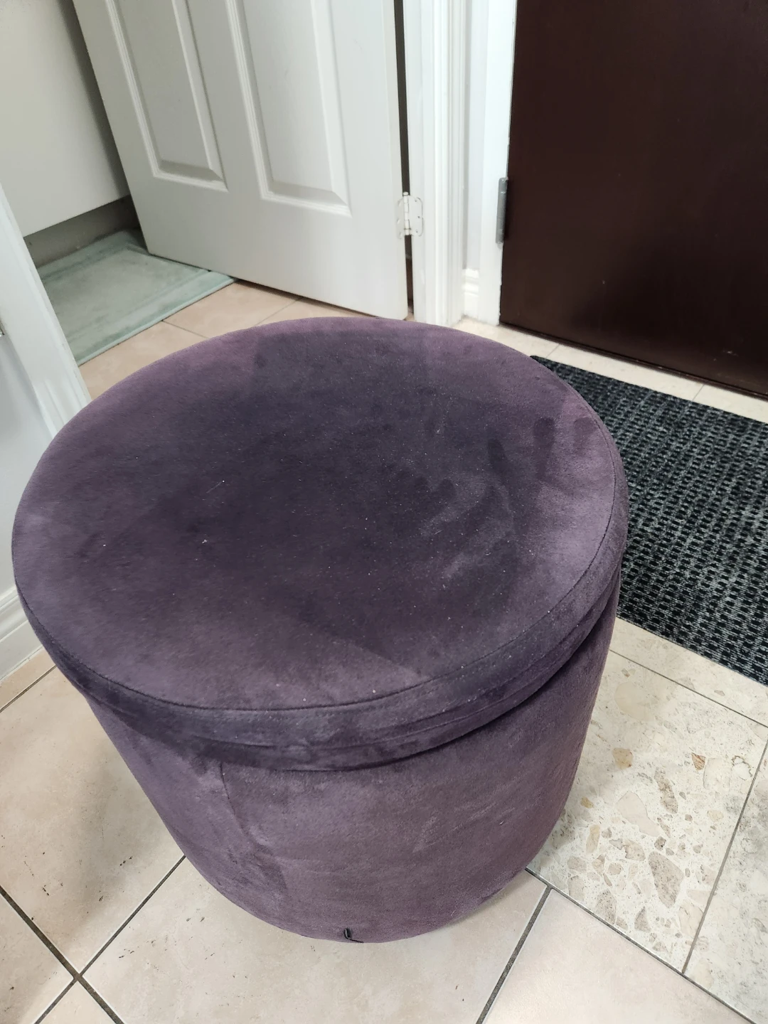 Purple Storage Ottoman Stool