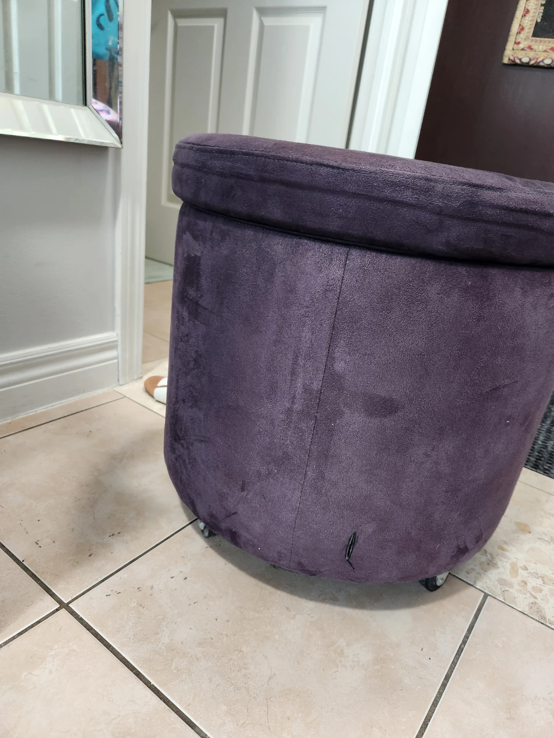 Purple Storage Ottoman Stool - photo 2