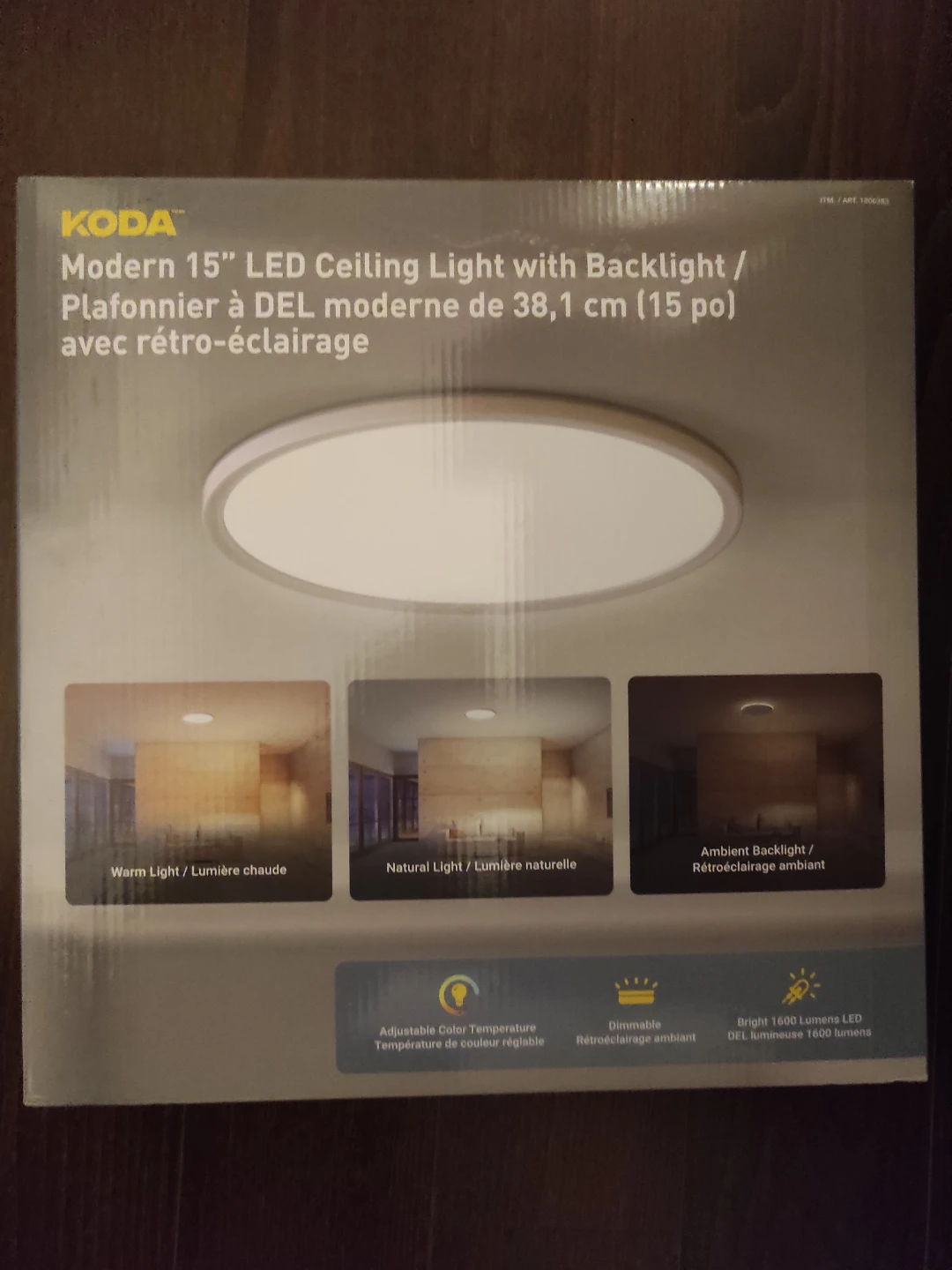 NEW! KODA Modern 15" LED Ceiling Light with Backlight