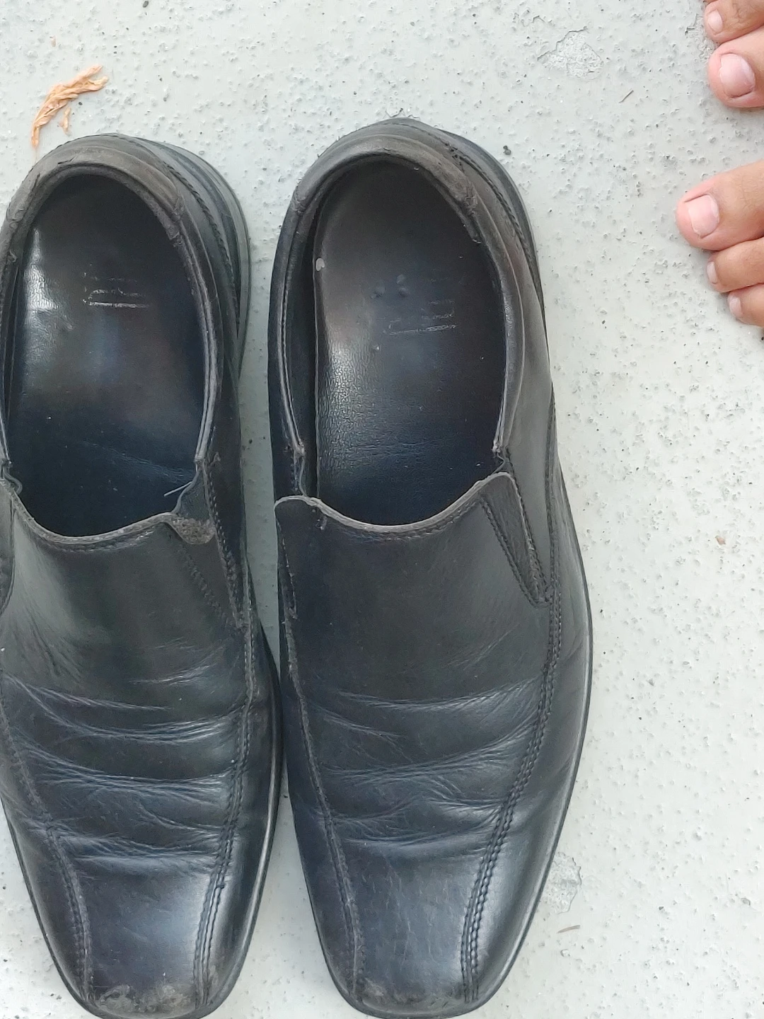 Black Leather Slip-On Dress Shoes