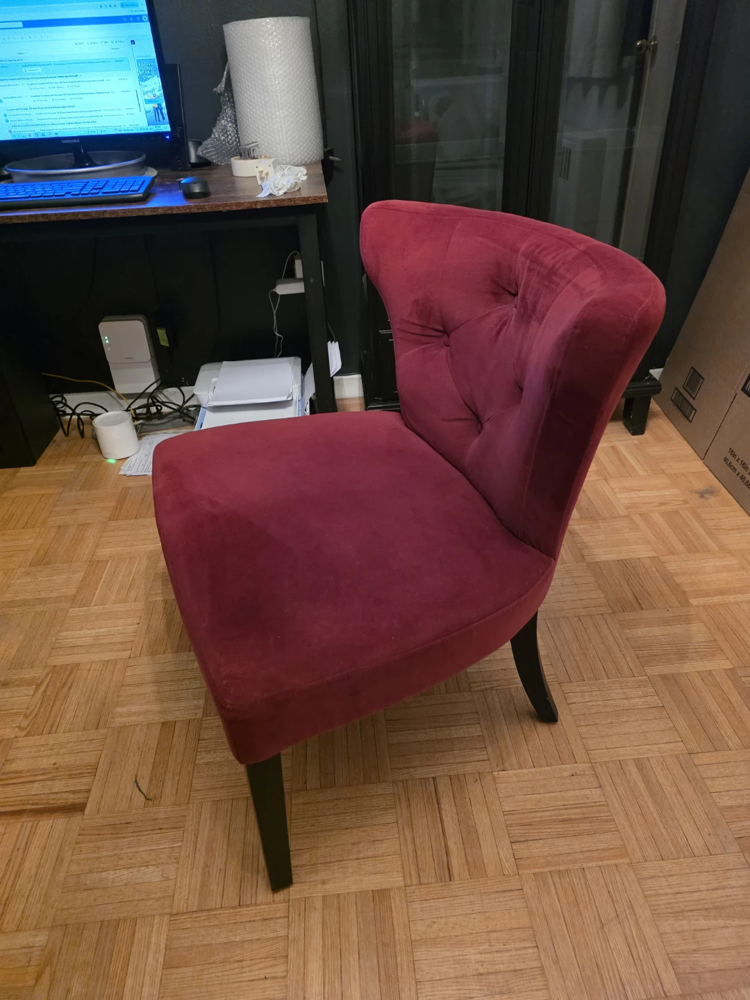 Beautiful burgundy accent chair - photo 3