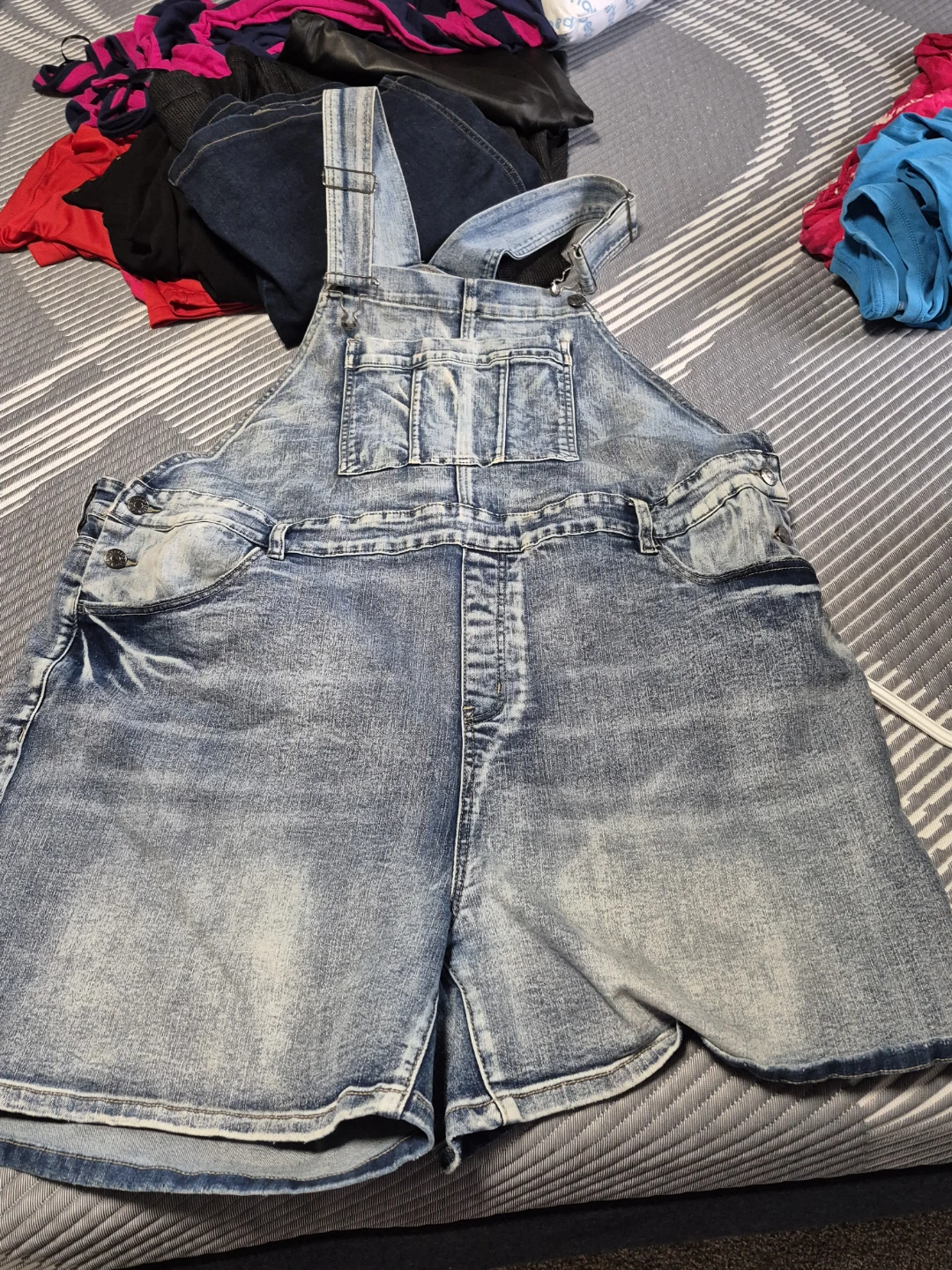 Women's Denim Overall Shorts