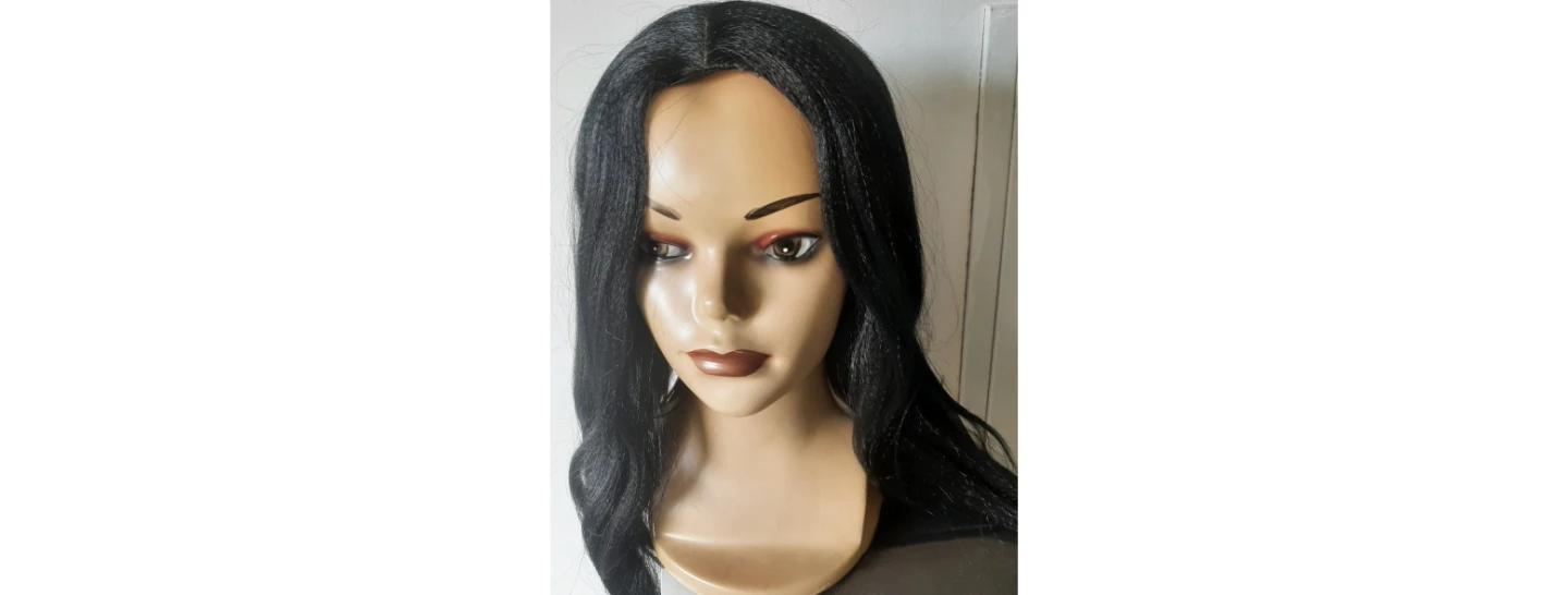 Black long natural wig
