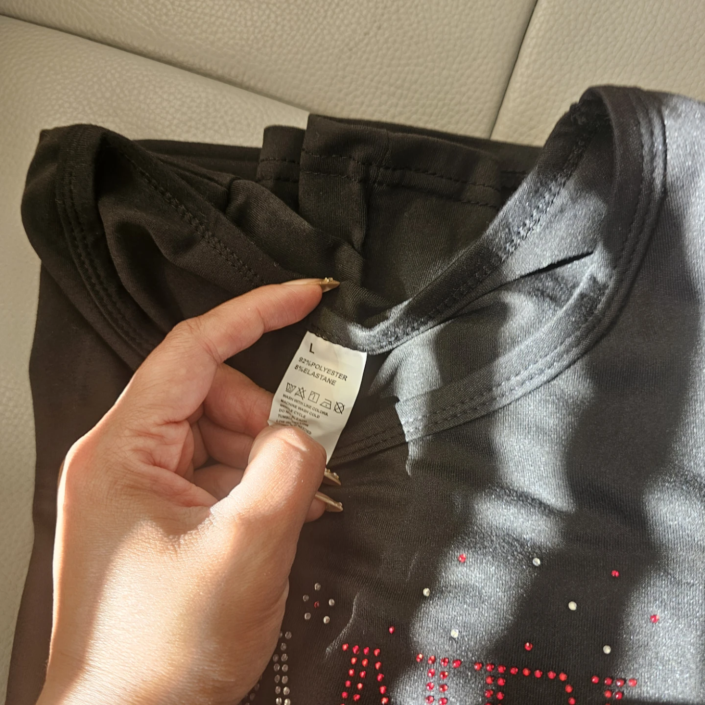 CHANEL CC Logo Rhinestone T-Shirt - photo 2