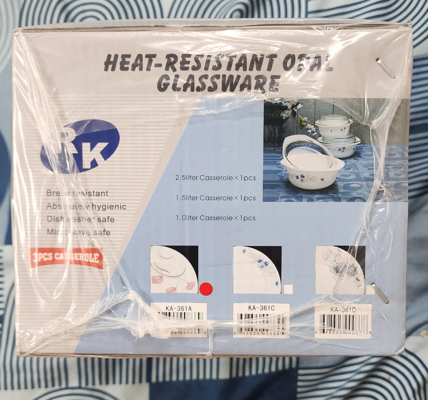RK Heat-Resistant Opal Glassware Casserole Set - photo 2
