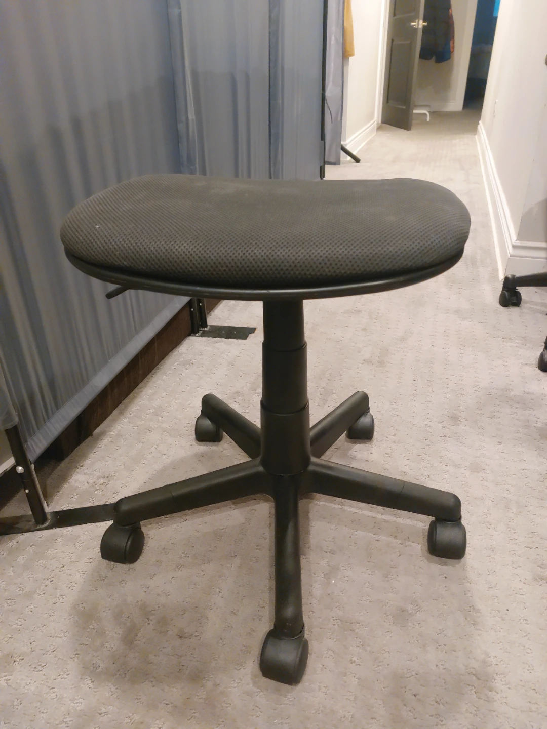Black Adjustable Rolling Stool - photo 5