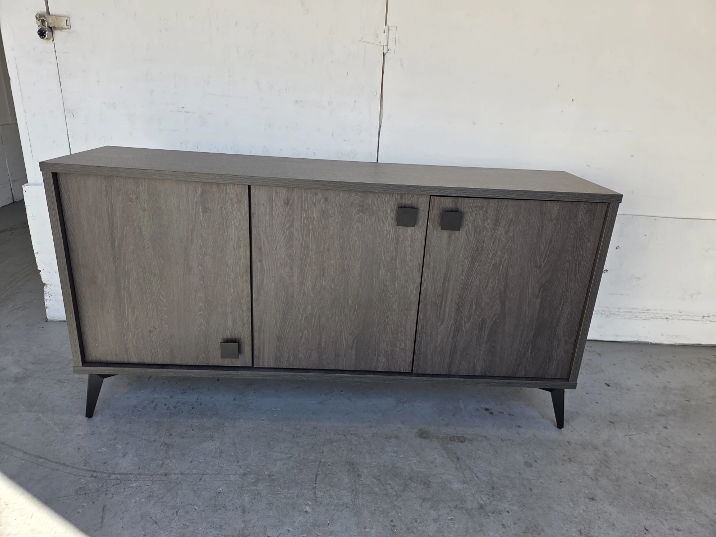 Modern Grey Wood Grain Sideboard Cabinet - photo 4