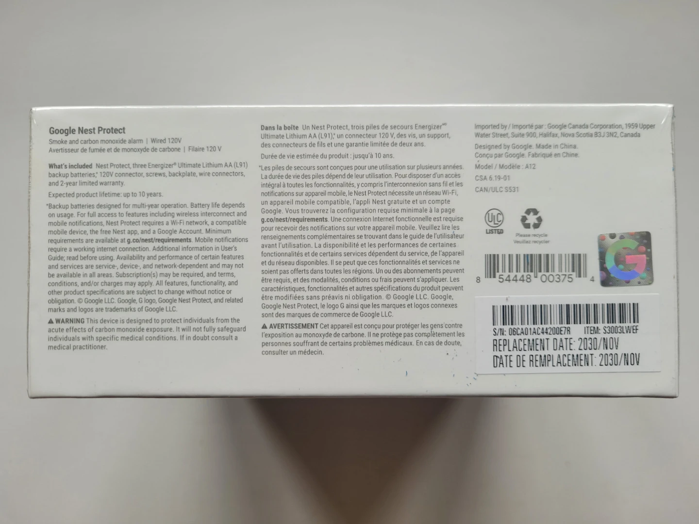Sealed New Google Nest Protect Wired Smoke and CO Alarm - photo 2