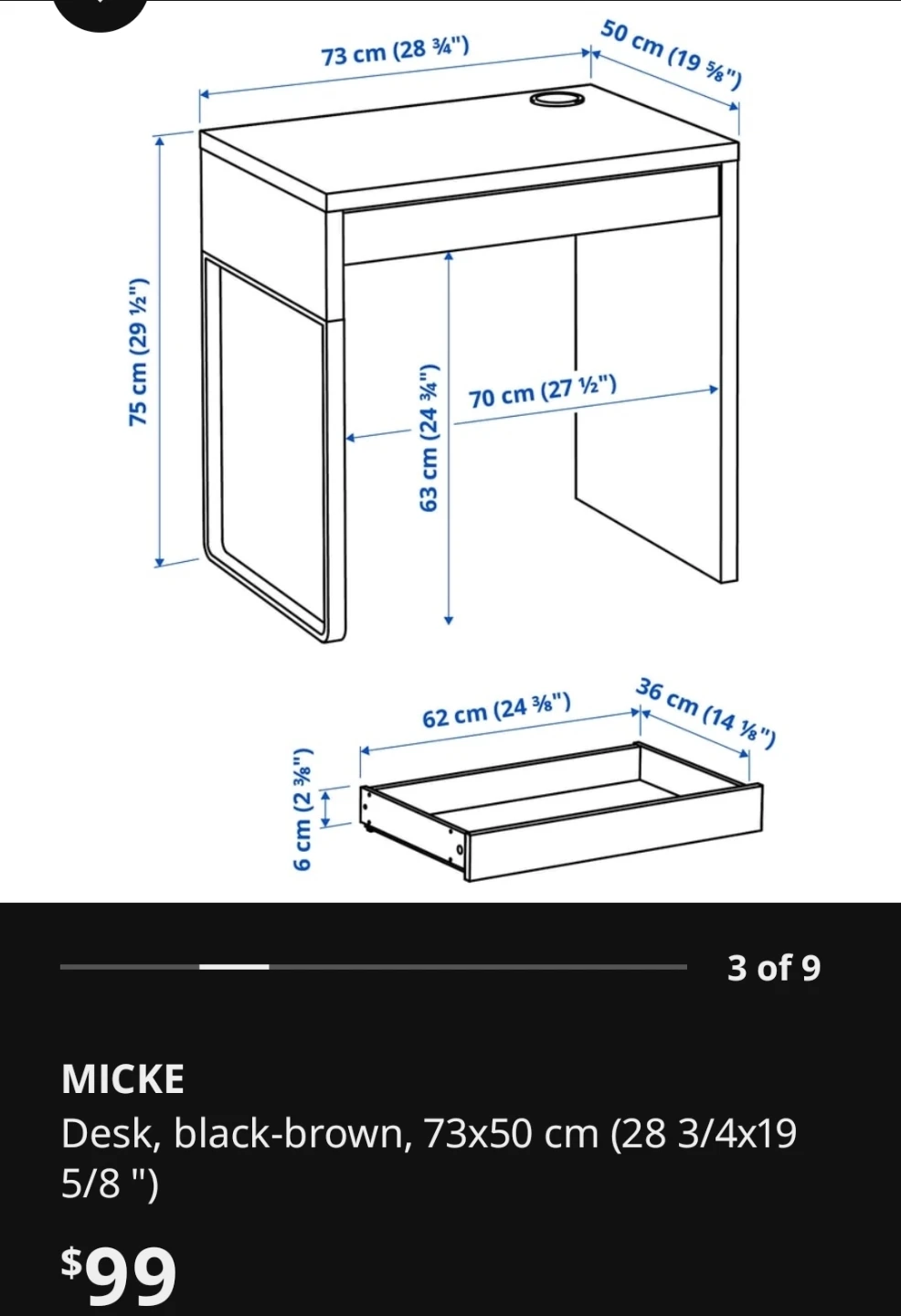 IKEA-Dark Brown Desk - photo 2