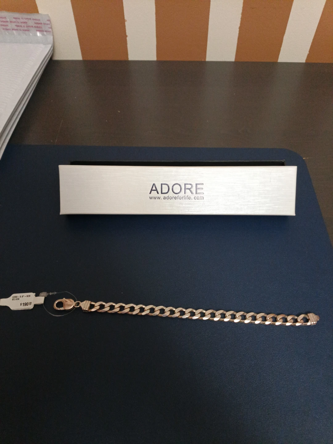 ADORE Silver Curb Chain Bracelet 8.5" - photo 4
