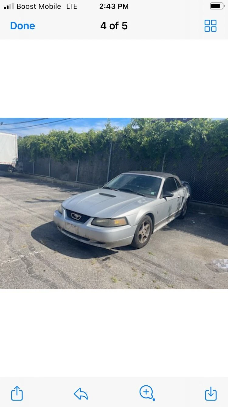 2001 Silver Ford Mustang Convertible