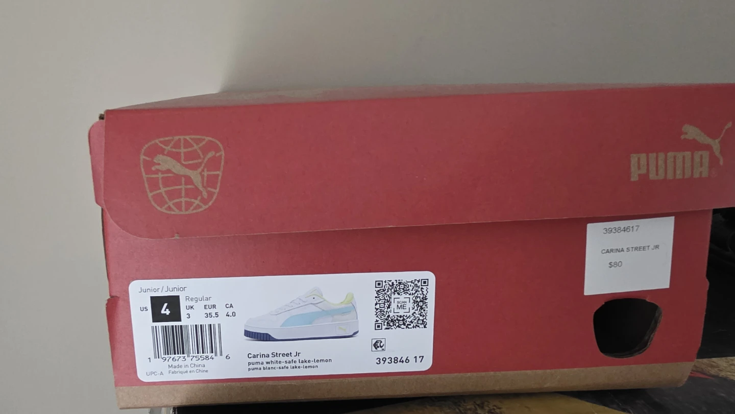 Puma Carina Street Jr. White/Safe Lake-Lemon Shoes