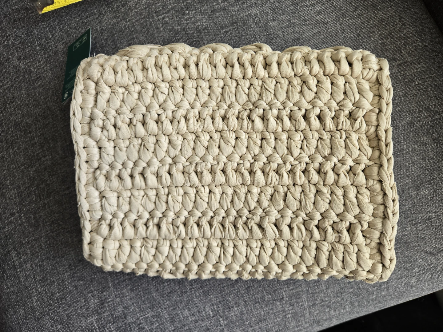 H&M Beige Woven Clutch Bag with Chain - photo 2