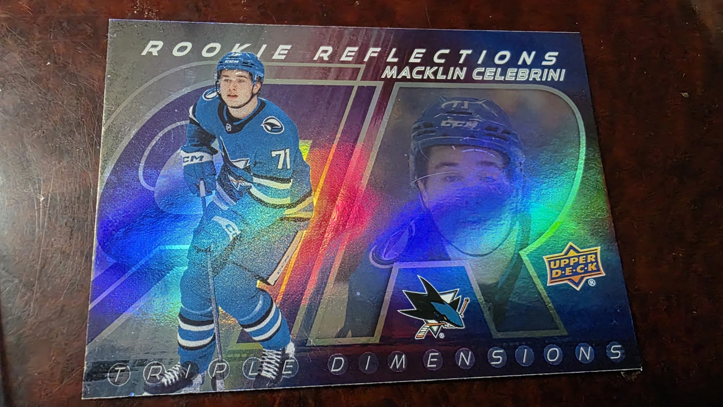 Upper Deck Macklin Celebrini Rookie Reflections Hockey Card