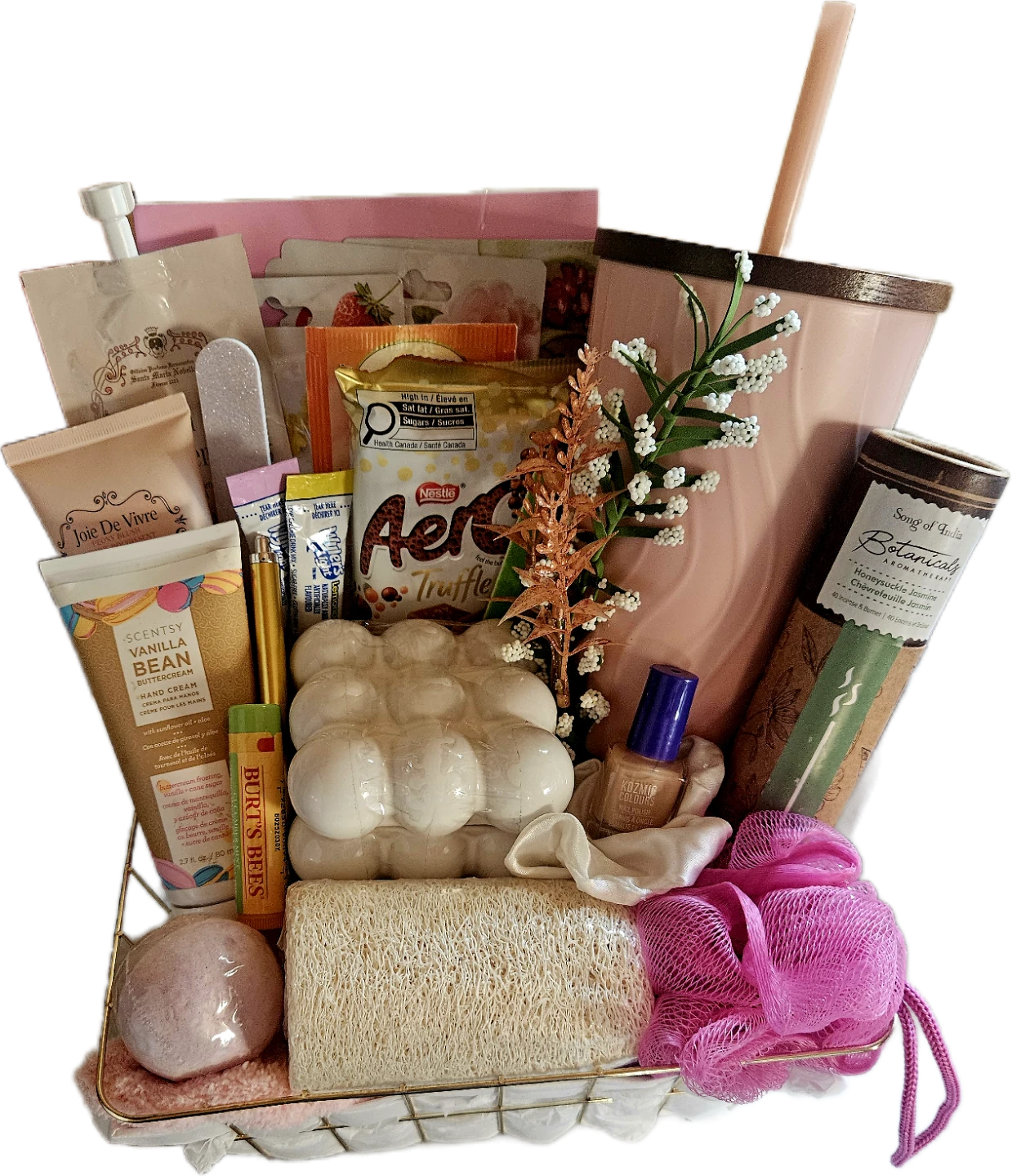 Spa Gift Basket with Bath & Body Products