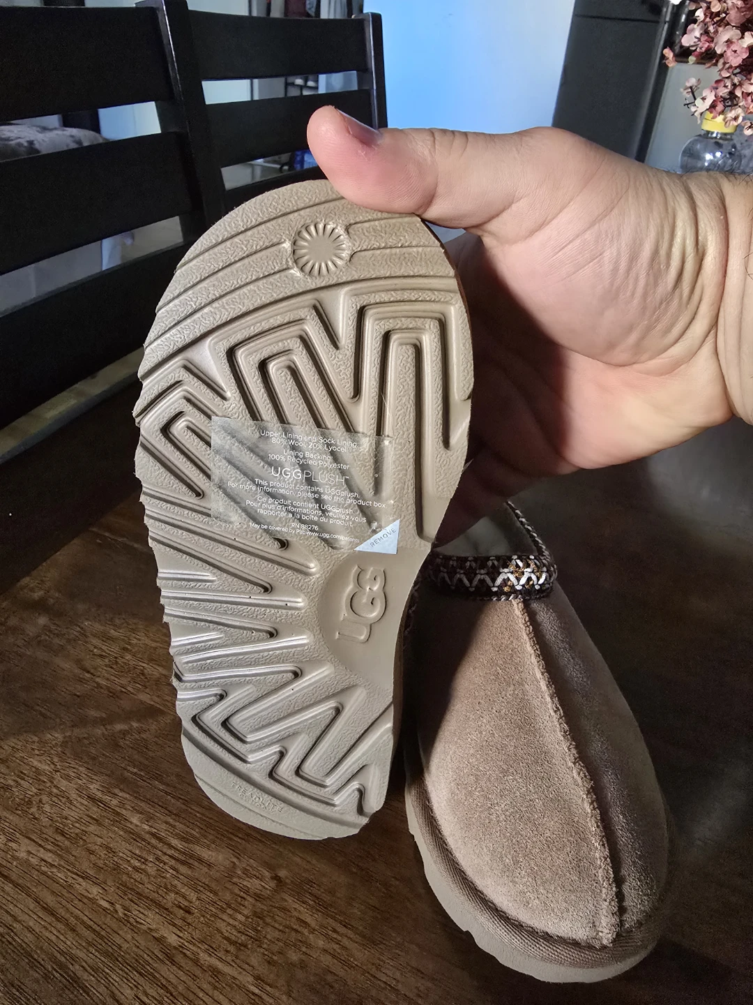 UGG Brown Suede Shearling Lined Slippers Size 13 - photo 4