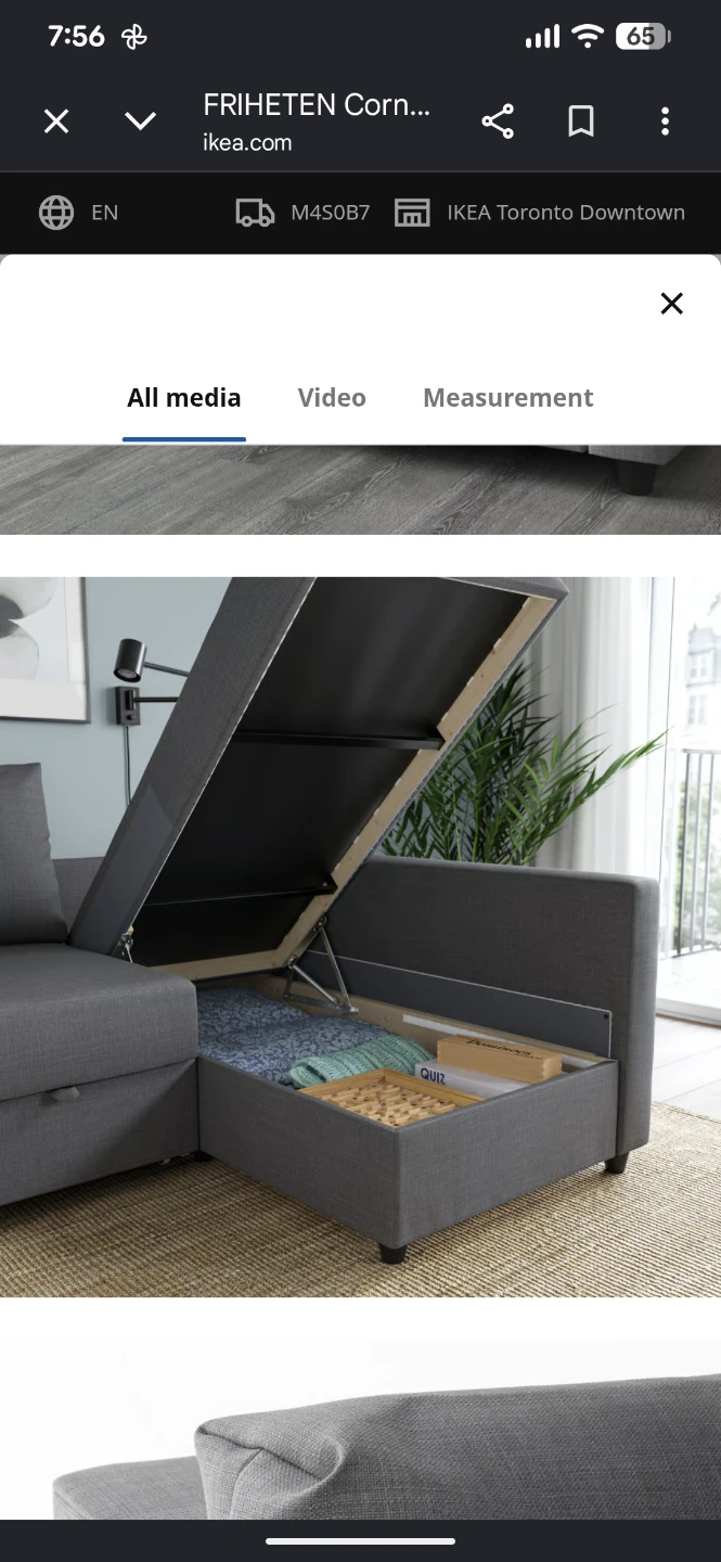 IKEA FRIHETEN Corner Sofa Bed with Storage - Dark Grey - photo 3