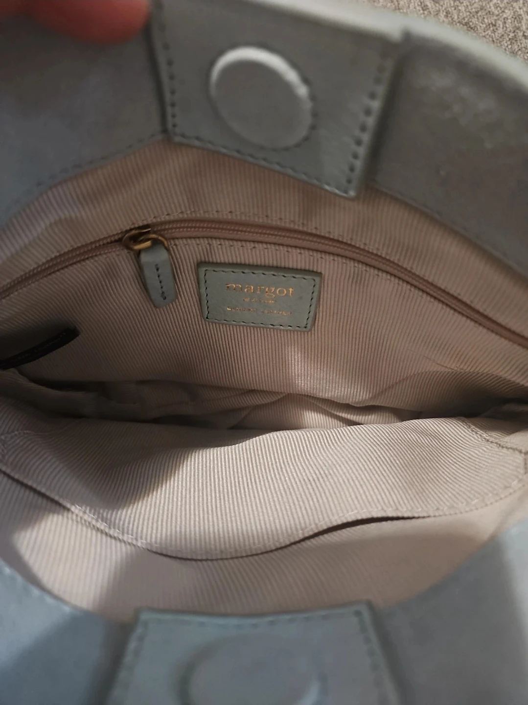 Margot New York Light Blue Suede Shoulder Bag - photo 4