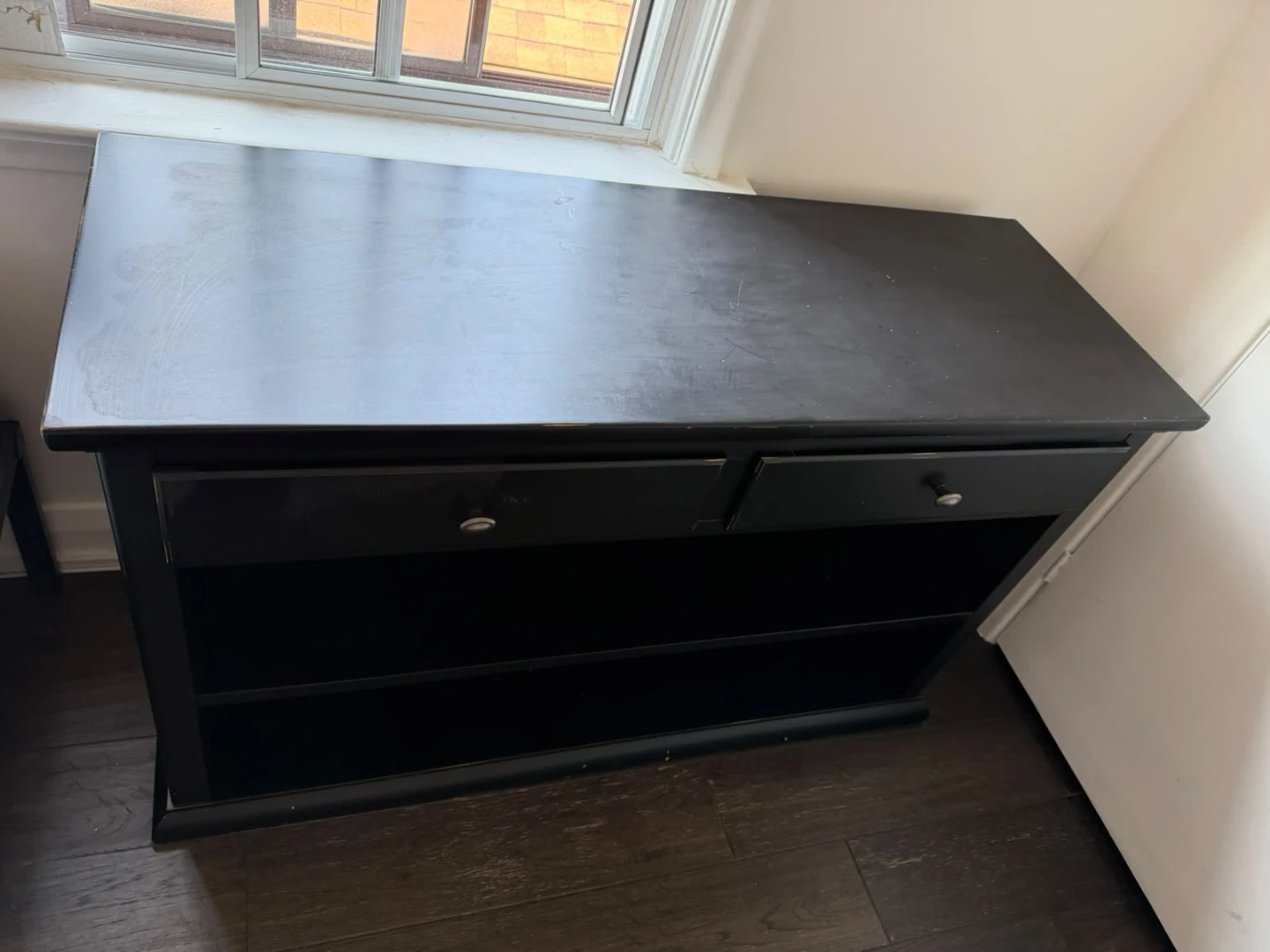Black 2-Drawer Shelf Unit - photo 2