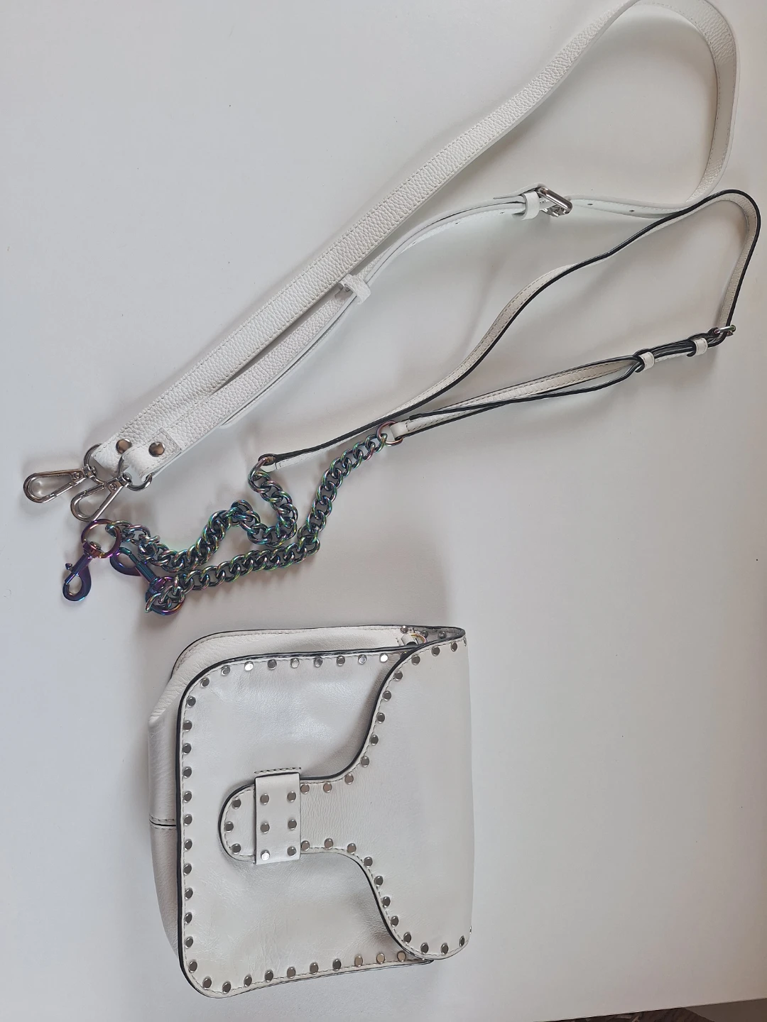 White Rebecca Minkoff Studded Crossbody Bag