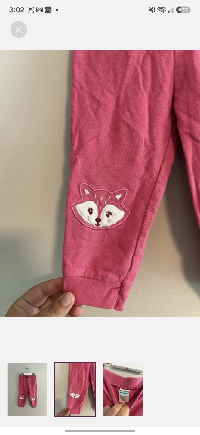 Garanimals Pink Fox Joggers Pants Toddler Size 24M - photo 2